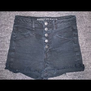 American Eagle black high waisted shorts